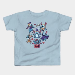 Halloween Experiments Cute Spooky Aliens - Light Kids T-Shirt